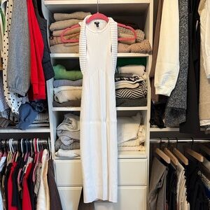 Express Ivory Ribbed Midi Dress